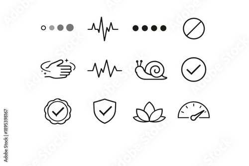 Outline jank vector badge minimalist set pulse state reduced icon warning reliability