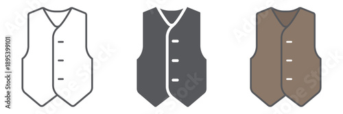 Waistcoat line icon, clothes and suit, formal vest sign, vector graphics, a linear pattern on a white background.