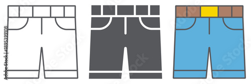 Shorts line icon, clothes and summer, pants sign, vector graphics, a linear pattern on a white background.