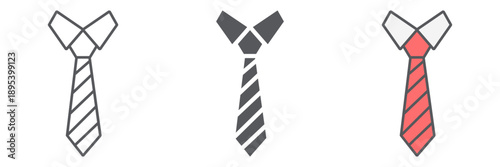 Necktie line icon, clothes and formal, tie sign, vector graphics, a linear pattern on a white background.
