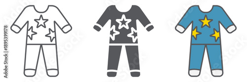 Pajamas line icon, clothes and nightwear, pyjama sign, vector graphics, a linear pattern on a white background.