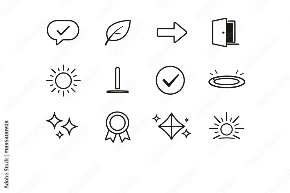 Fototapeta premium Seal finished vector icon hint image calm generation simple door sparkle interaction