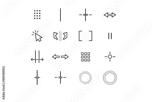 Cursor drag adjustment vector abstract icon split divider minimalist resize icons interaction