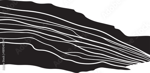 Minimalist abstract design with black and white lines