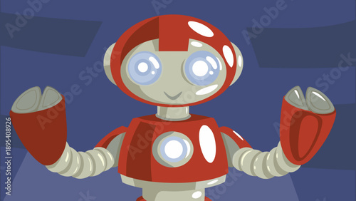 Modern humanoid robot with a friendly appearance, technology, and innovation.