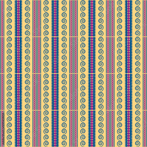Fotografie Seamless geometric stripe pattern with abstract decorative elements