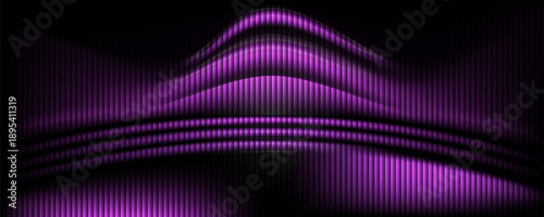Black purple gradient ribbed reeded glass background — a minimal subtle futuristic look featuring cool glow. Glass gradient smooth, futuristic translucent soft stripes and a glossy effect.