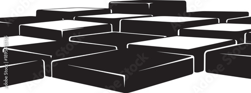 Black and white puzzle pieces on a white background