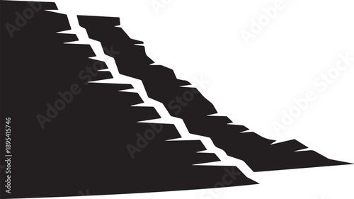 Staircase Shadow Silhouette on White Background Illustration Design