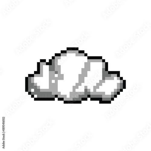 Pixel art cloud and smoke graphic illustration