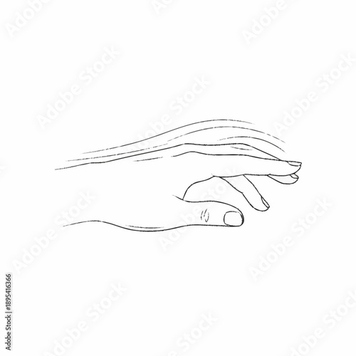 Hand reaching out in a gentle, flowing motion.