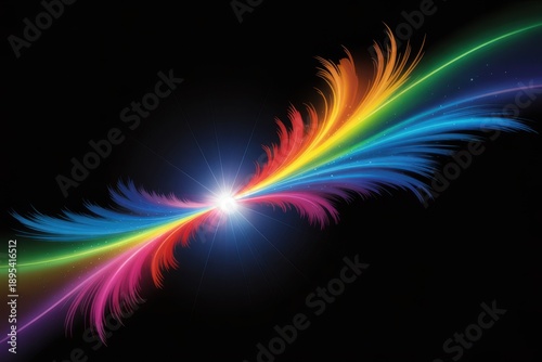 Wallpaper Mural Vibrant abstract light streak with colorful spectral glow on black background for motiongraphics Torontodigital.ca