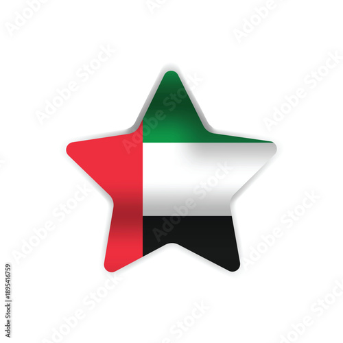 Star shape uae national flag sticker design
