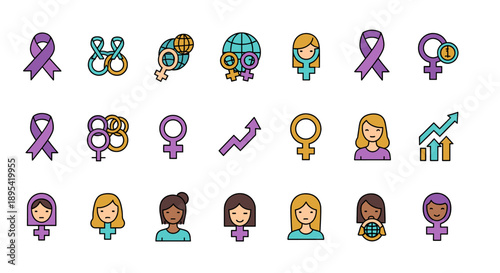 A modern graphic design featuring a gender symbol with a face, ideal for diversity and inclusion themes in marketing materials.