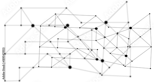 Abstract Network of Connected Dots and Lines Symbolizing Data, Connectivity, And Complex Graph Structures.