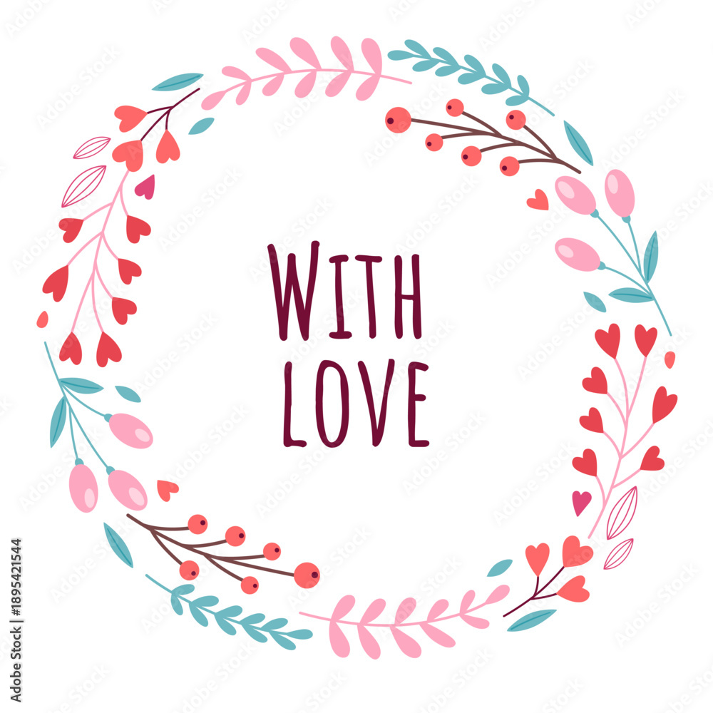 Obraz premium Romantic floral frame for Valentine's day