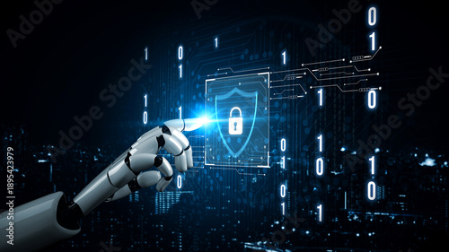 Photos AI artificial intelligence strengthens cybersecurity with intelligent threat detection, virtual assistant alerts, and proactive protection agAI artificial intelligencenst digital breaches