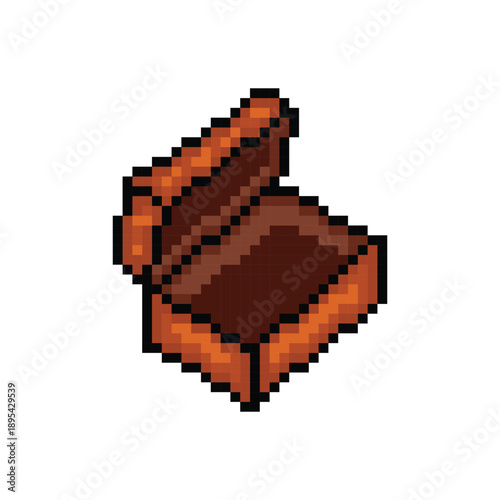Pixel art vintage treasure chest graphic illustration