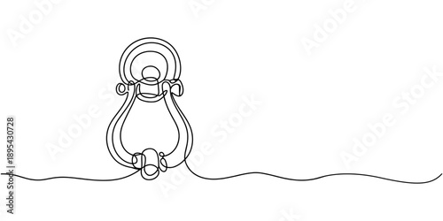 Abstract antique door, Self drawing  one continuous line drawing, logo