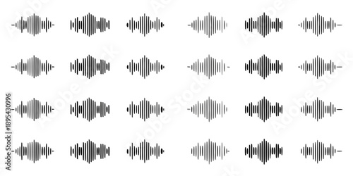 A grid of repeating sound wave patterns on a white background