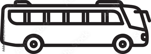 Bus Outline Icon – Public Transport Vehicle Line Art Symbol