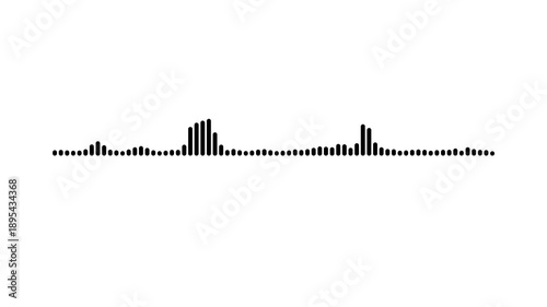 White audio waveform animation, clean sound wave spectrum loop, minimalist digital frequency equalizer for music production, podcast intro, streaming media, on white background. 4k video