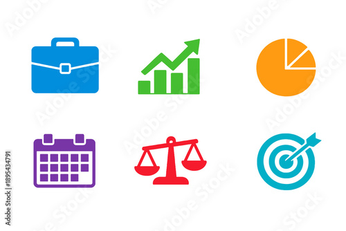 Monochromatic investment icons in flat vector style. Perfect for portfolio management tools, financial websites, mobile apps, and digital marketing.