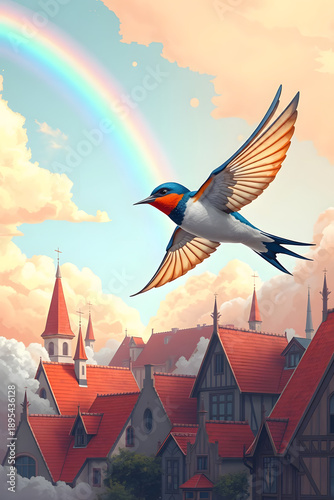 A Swallow’s Flight over a Fairy-Tale City