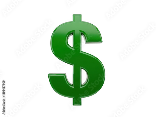 Green dollar sign isolated on transparent background