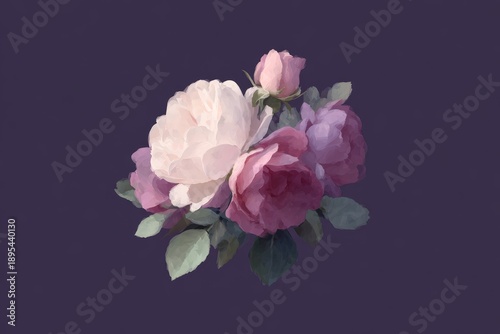 A flower on a purple background