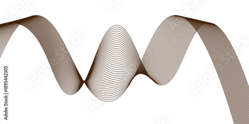 A 3d vector design of an isolated black, white, and yellow ribbon symbol representing a fashion concept object