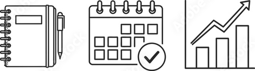 Modern business calendar icon with checkmark for approval date