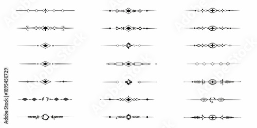 Collection of decorative horizontal line dividers and ornamental design elements
