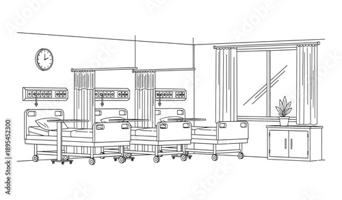 Office interior with furniture and decor