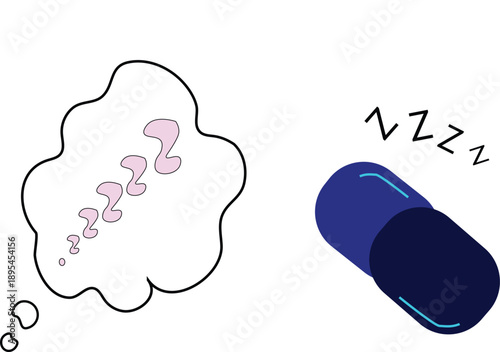 Thought cloud and the sleeping symbol vector.