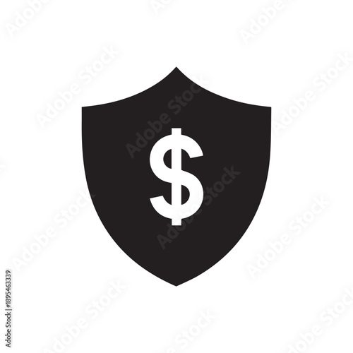 Free Download Financial security shield protecting money and investment silhouette icon - GFXLoad