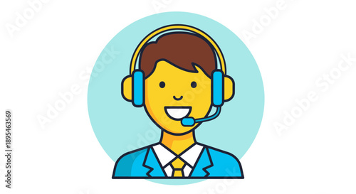 Customer service representative cartoon character