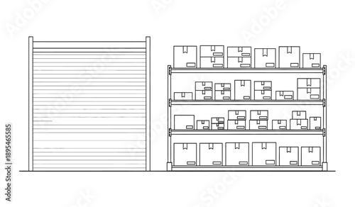 Detailed architectural drawing of a multistory building with various rooms and a garage