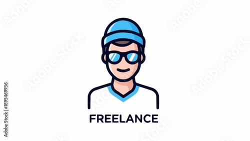 Freelance worker with blue headband.
