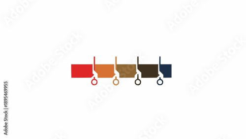Shopping carts in different colors.