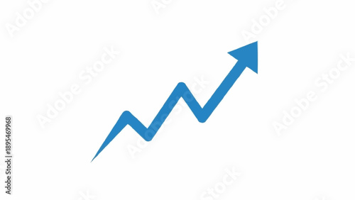 Blue Arrow Graph Growing Up Trend.