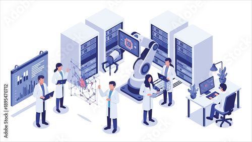 Artificial Intelligence (AI) and Robotics Engineering Lab Vector.eps