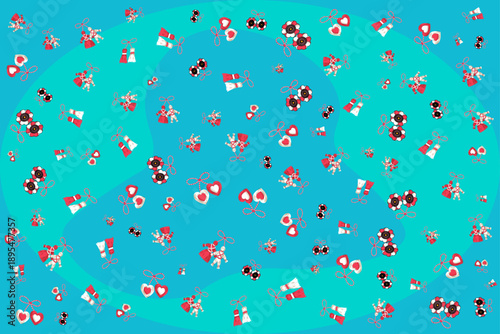 Special background for Baba Marta Bulgarian festival, blue background