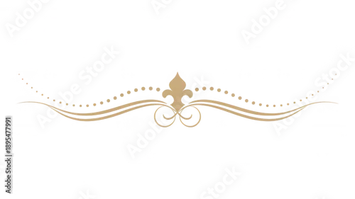 Obraz Elegant golden decorative divider with a fleur de lis and swirling flourishes on a solid black background a classic ornate design