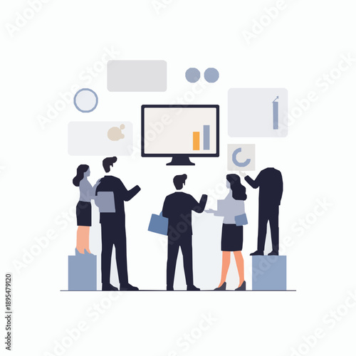 Startup funding stages investor presentation vector illustration isolated on white background