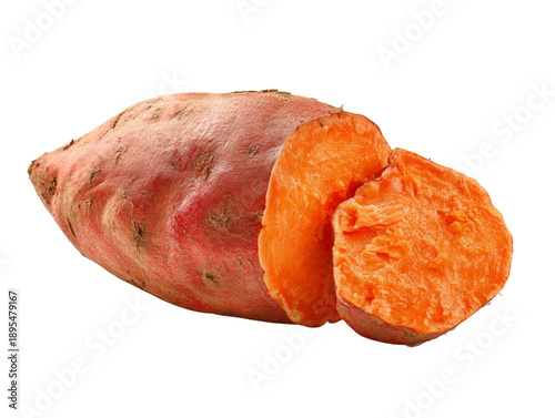A sliced sweet potato, a delicious and nutritious food source Isolated Transparent Background, PNG