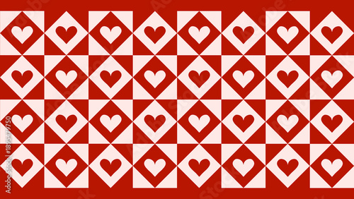 Hearts love diamond pattern seamless valentine's day in pink red sweet fun lovely wallpaper