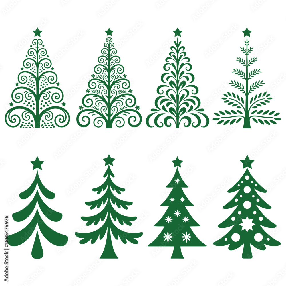 Obraz premium Christmas tree vector illustration holiday decoration icon design