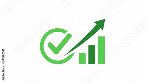 Green checkmark with growing graph.