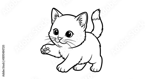 Playful white kitten exploring a cozy space with curious eyes and tiny paws.